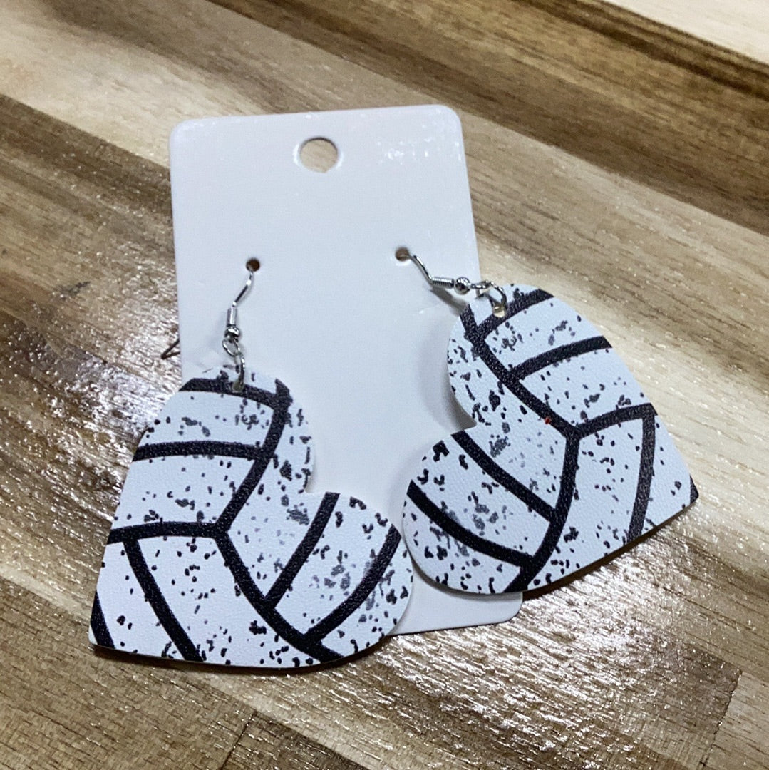 Volleyball Heart Earrings