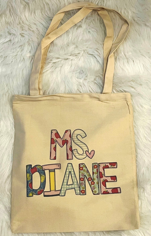 Customized Teacher Tote