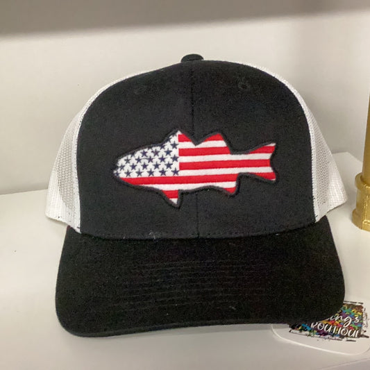 Fish American Flag Hat