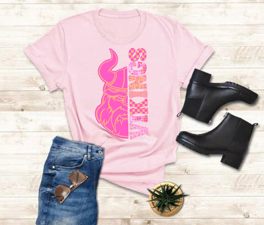 Preppy Pink Vikings Tee