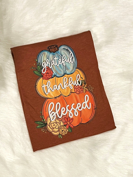 Grateful Thankful Blessed Tee