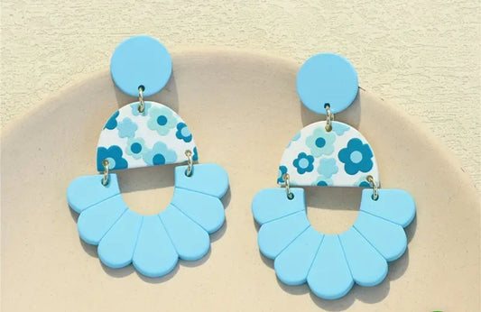 Blue Flower Earrings