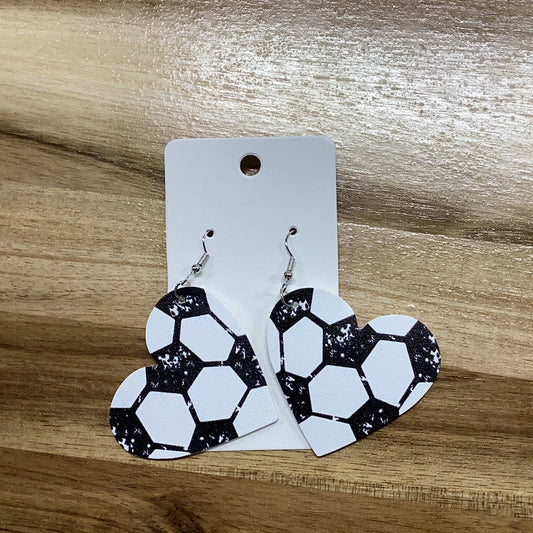 Heart Soccer Earrings