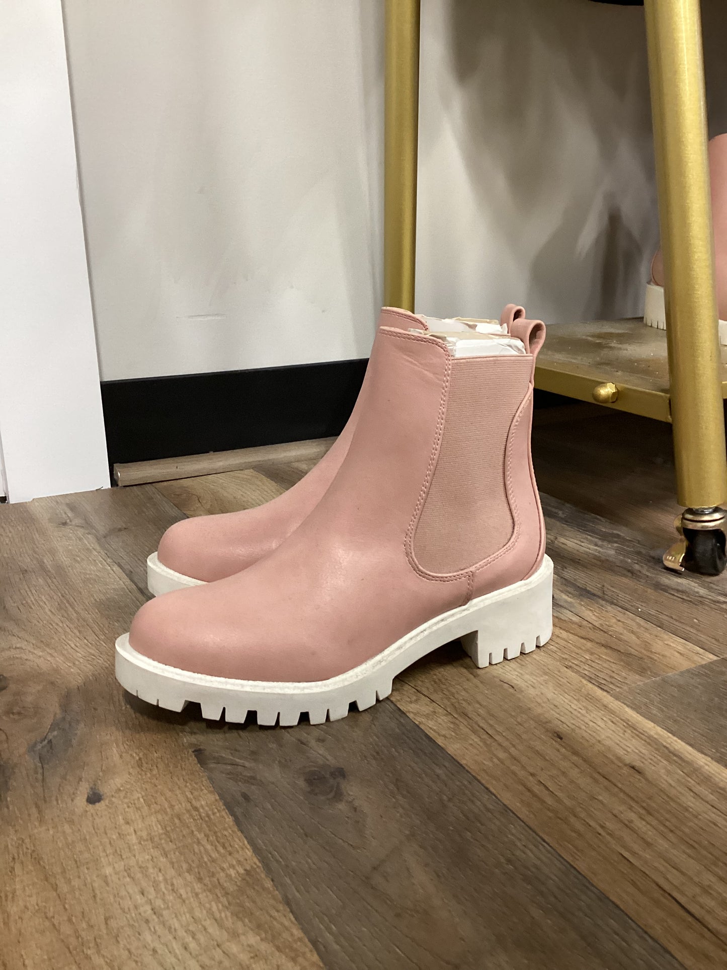 Pink ankle boots