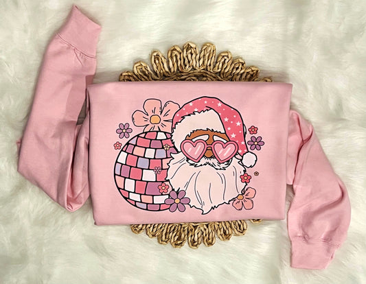 Pink Disco Santa Sweatshirt
