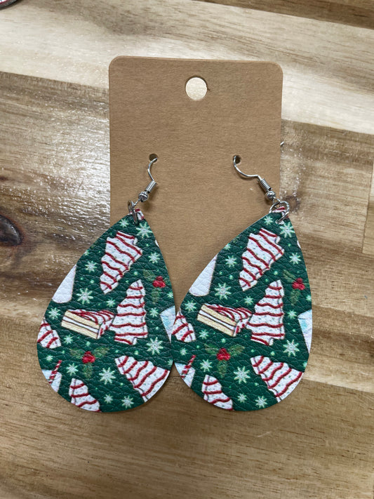 Little Debbie Christmas Tree Earrings