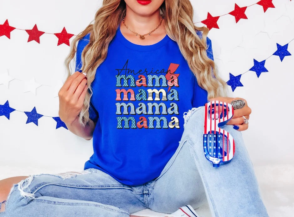 American Mama Clear Screen Print