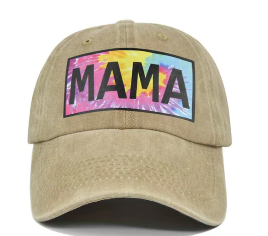 Khaki Tie Dye Mama Hat