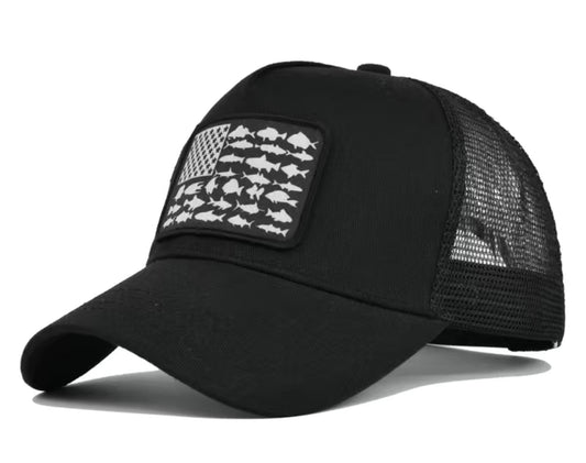 Black Fish Flag Hat