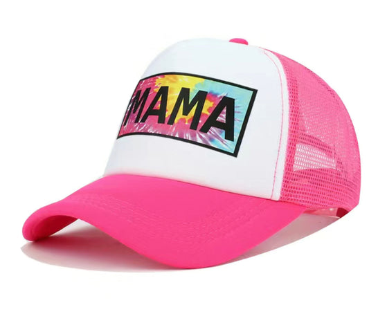 Hot Pink Tie Dye Mama Hat