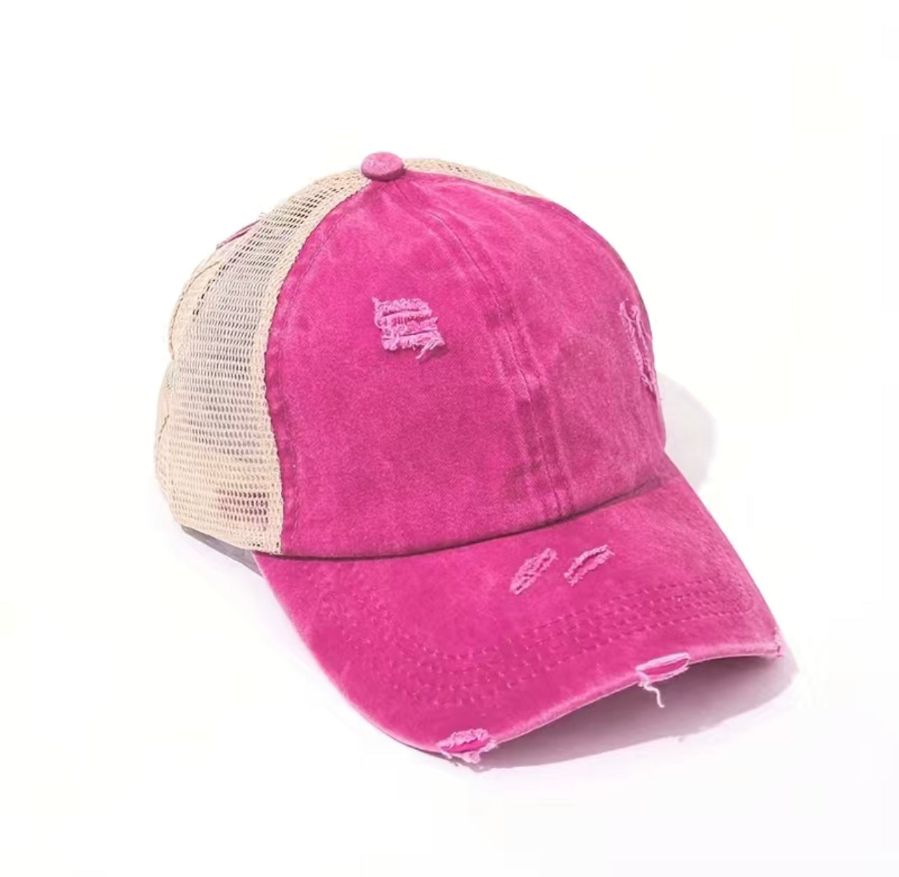 Hot Pink Ponytail Hat