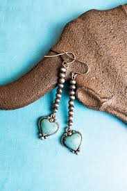 Turquoise Heart Drop Earrings