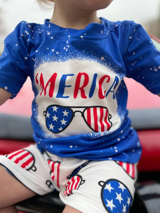 Merica Boy Glasses Shorts Outfit