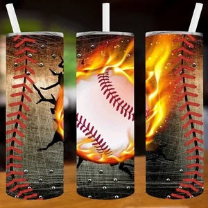 Fire Baseball Tumbler