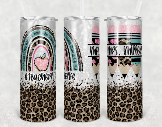 Leopard Teacher Life Tumbler