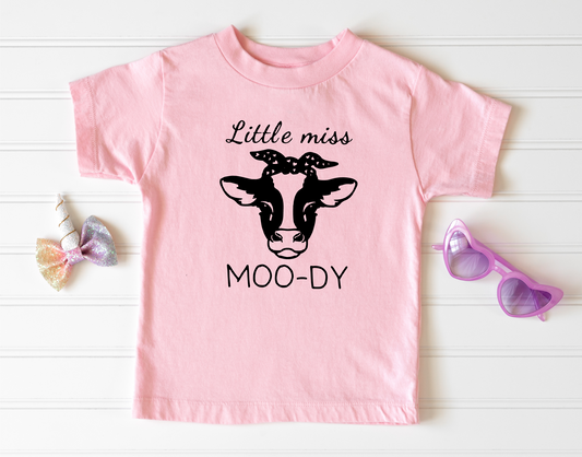 Little Miss Moo-dy Kids Screen Print
