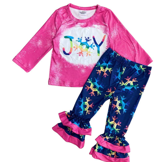 Joy Pink Rainbow Snowflake Outfit