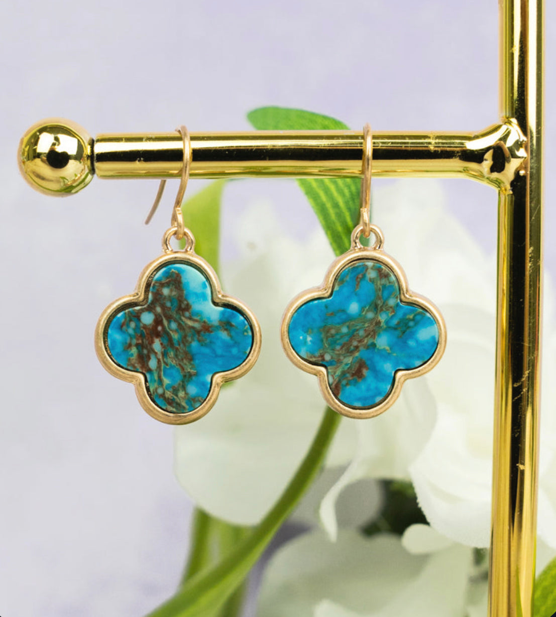Clove Turquoise Marbled Earrings