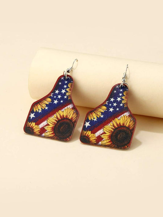 Sunflower & Flag Earrings