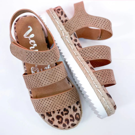 Very G Taupe Leopard Sandals