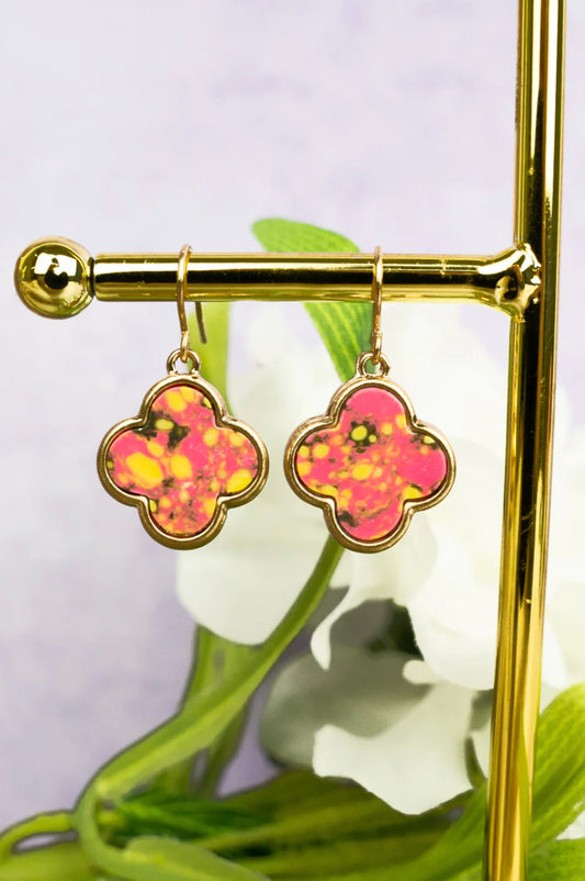 Clove Pink Marbled Earrings