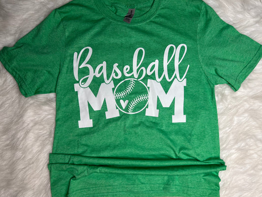 Green Baseball Mom Tee