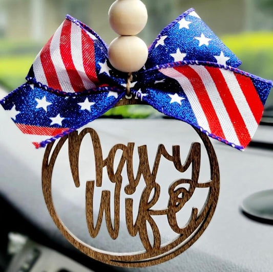 Navy Wife Car Charm