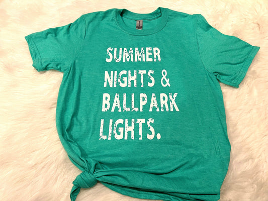 Summer Nights And Ballpark Lights Tee
